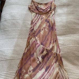 Hello Molly Purple and Cream Midi Dress